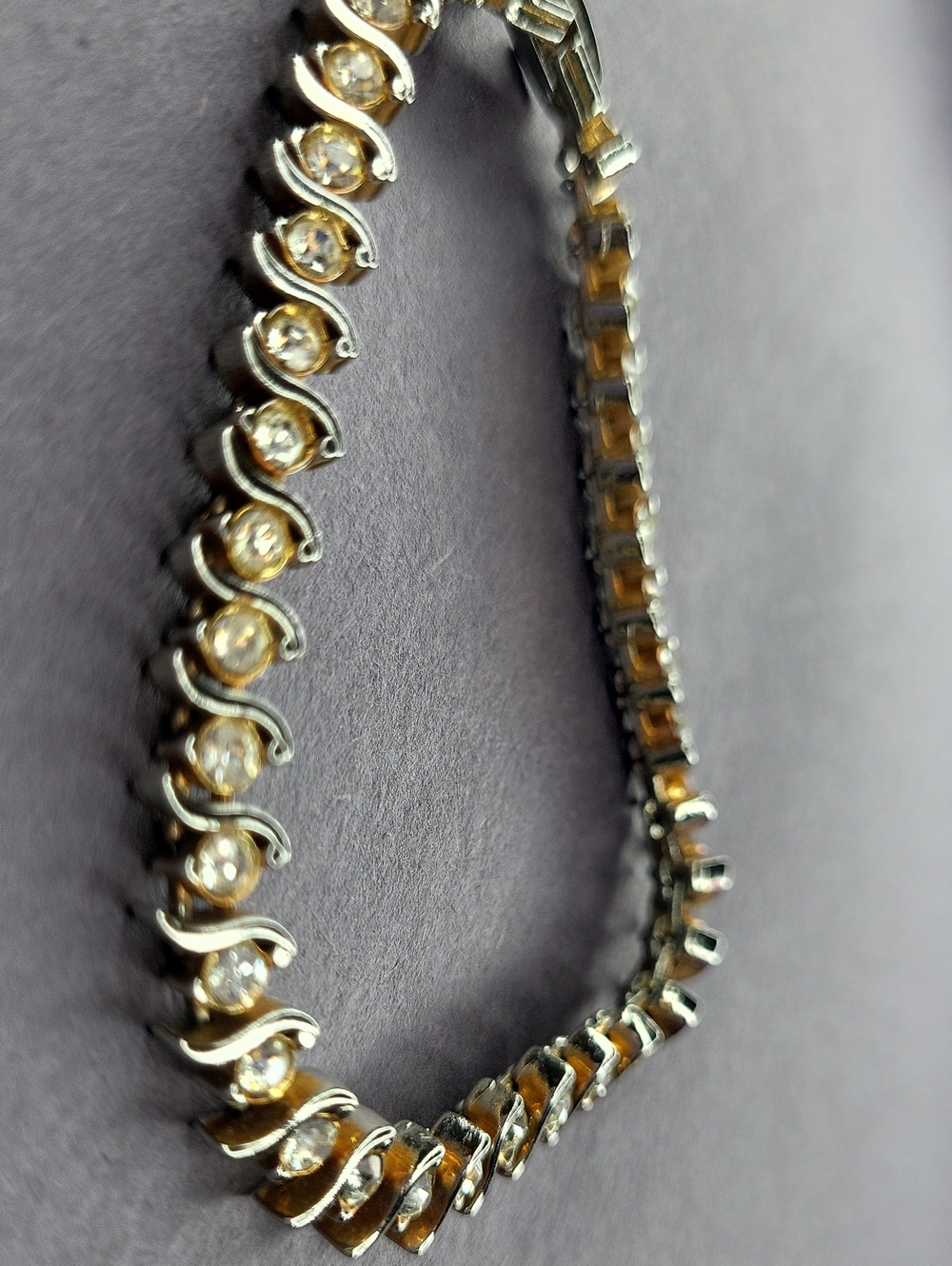 Gold and Silver Crystal Tennis Bracelet